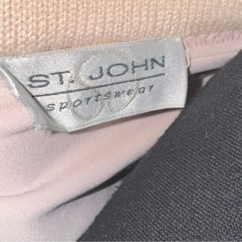 St. John Santana Knit Open Front Blazer Jacket Pink Size L
